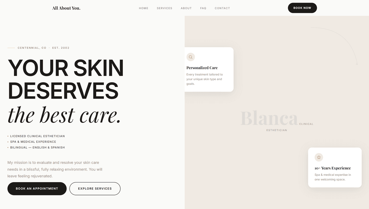 All About You Skin Care project preview